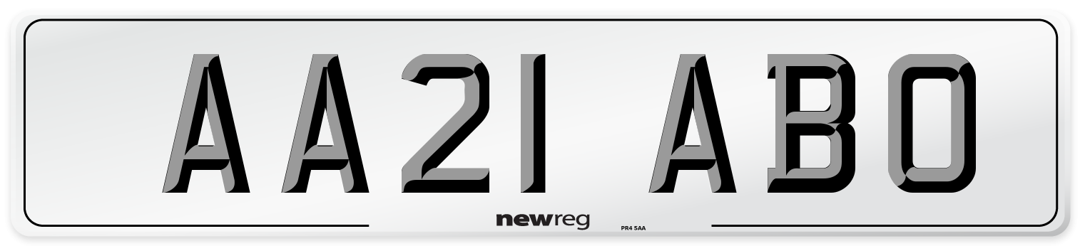 AA21 ABO Number Plate from New Reg